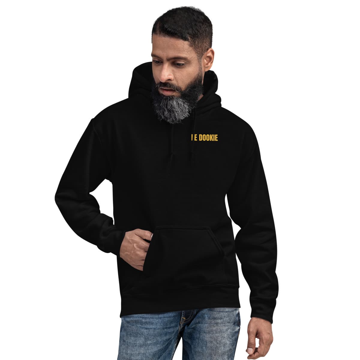 The Big Back hoodie: a mockup from the printer.